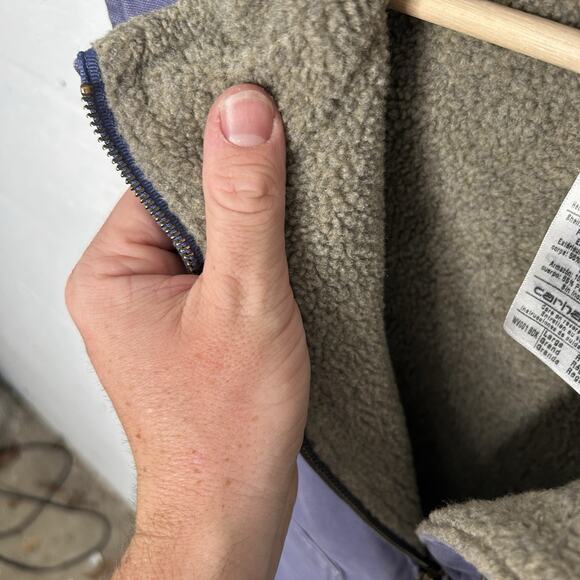 Y2K Carhartt Sandstone Sherpa-Lined Vest “Pastel Purple” - Picture 6 of 6